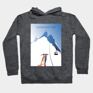 Chamonix Aiguille du Midi skis leewarddesign Hoodie